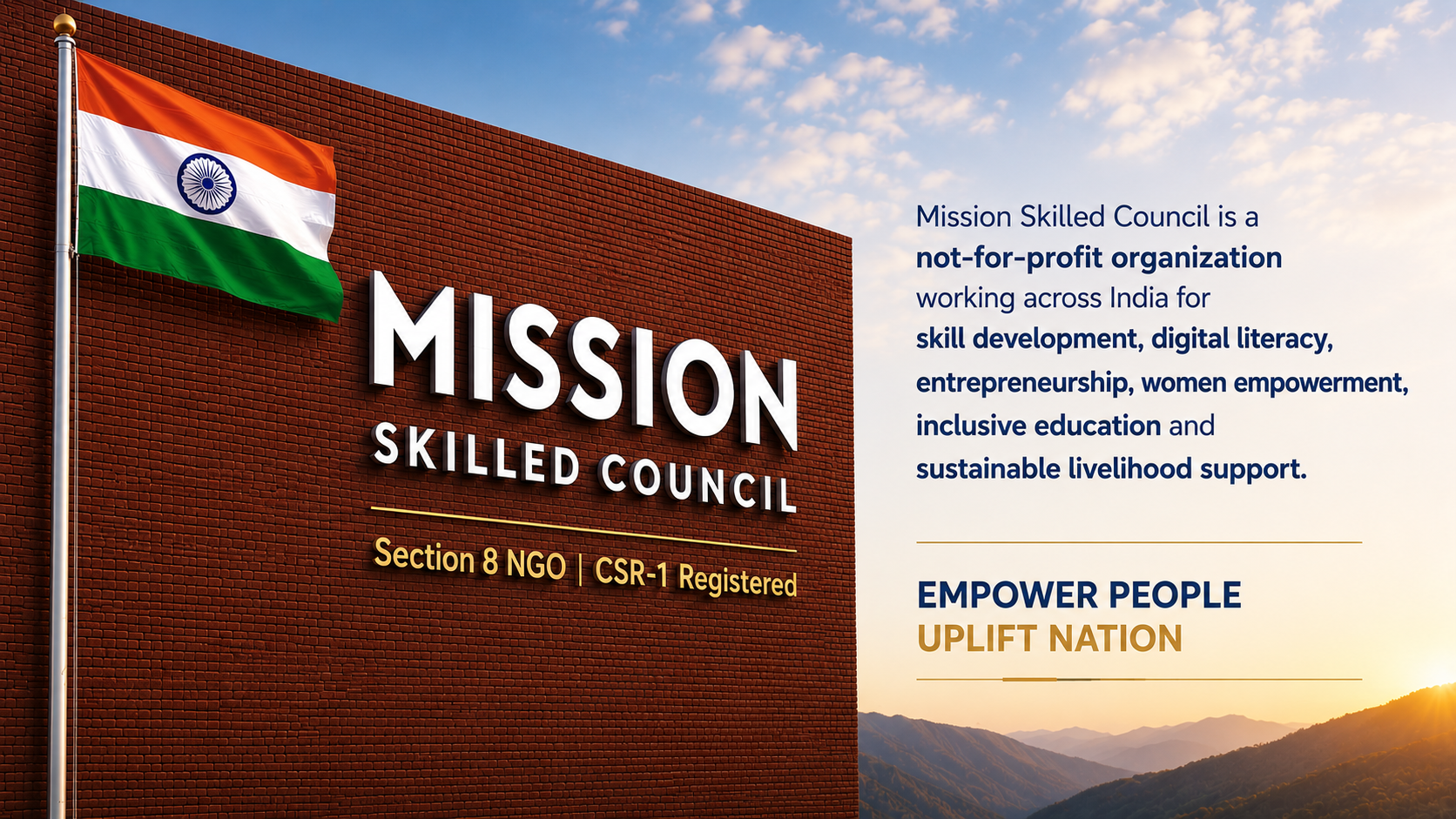 Mission Skilled Council Section 8 NGO CSR-1 Registered visual
